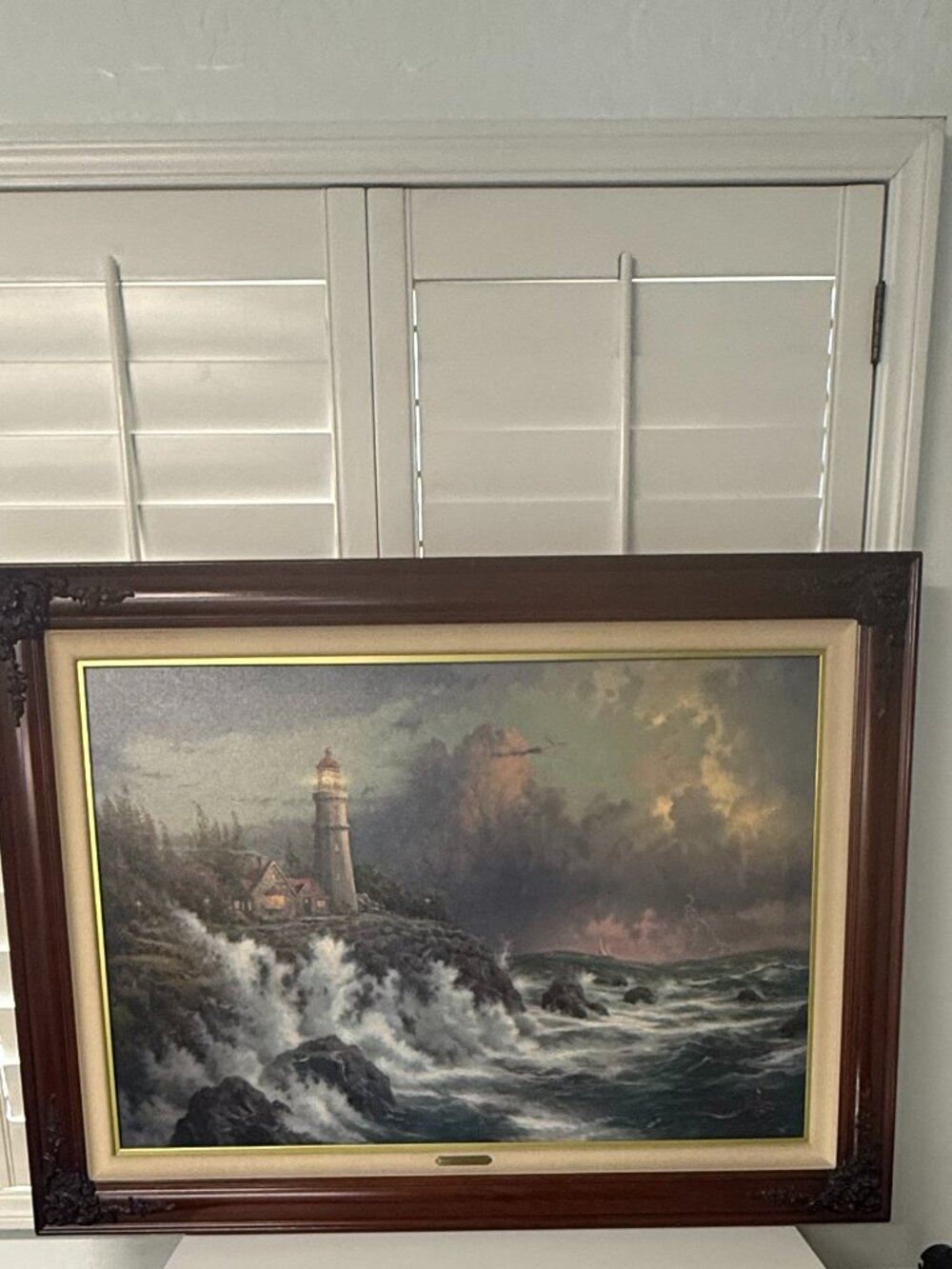 Rare Thomas Kincade "Concurring the Storm" - Fine Art 32" x 44"
